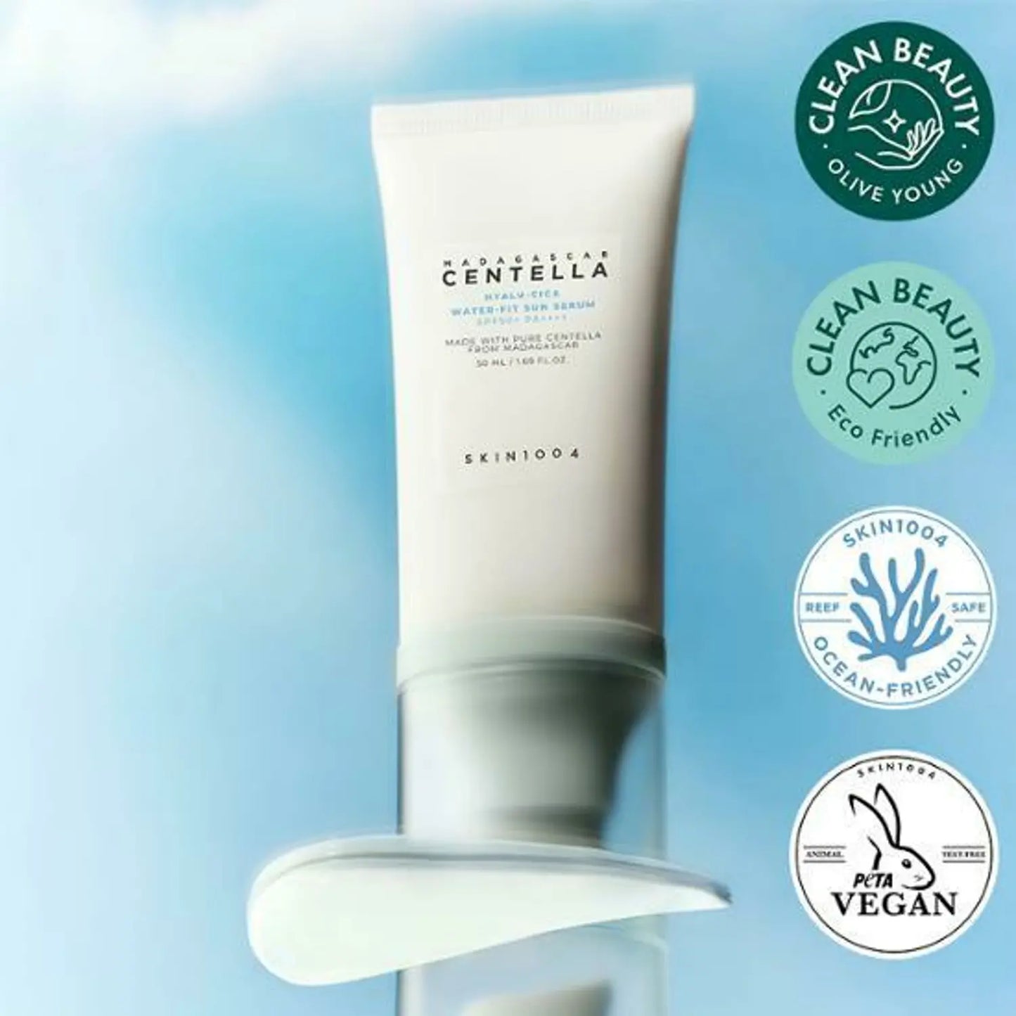 SKIN1004 Madagascar Centella Hyalu-Cica Water-Fit Sun SPF50+ Serum 50mL*2ea (Twin pack)